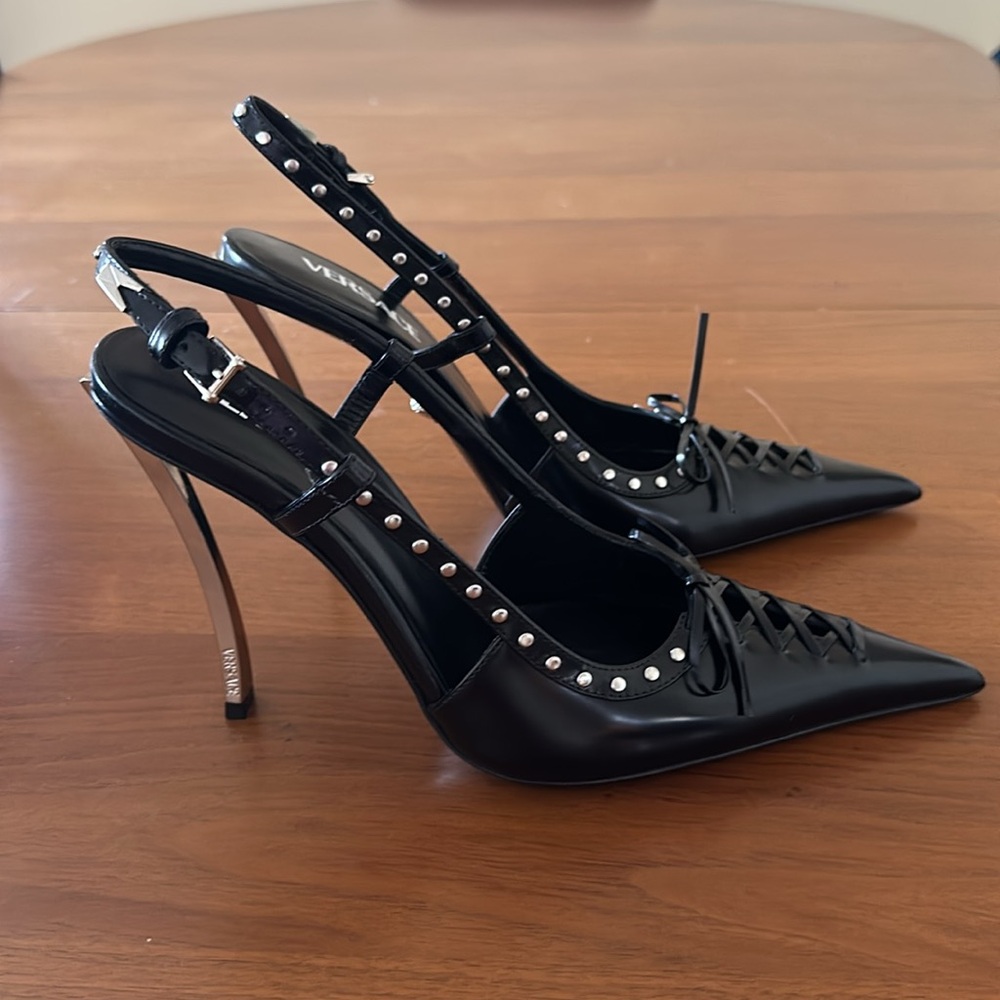 Versace sling back heels